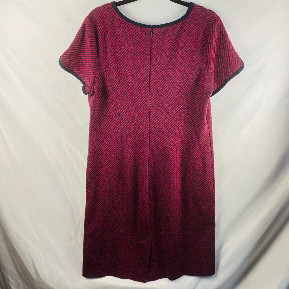 Talbots Red and Blue Striped Short Sleeved Sheath Dress Knee-Length Size 16 - Picture 9 of 10